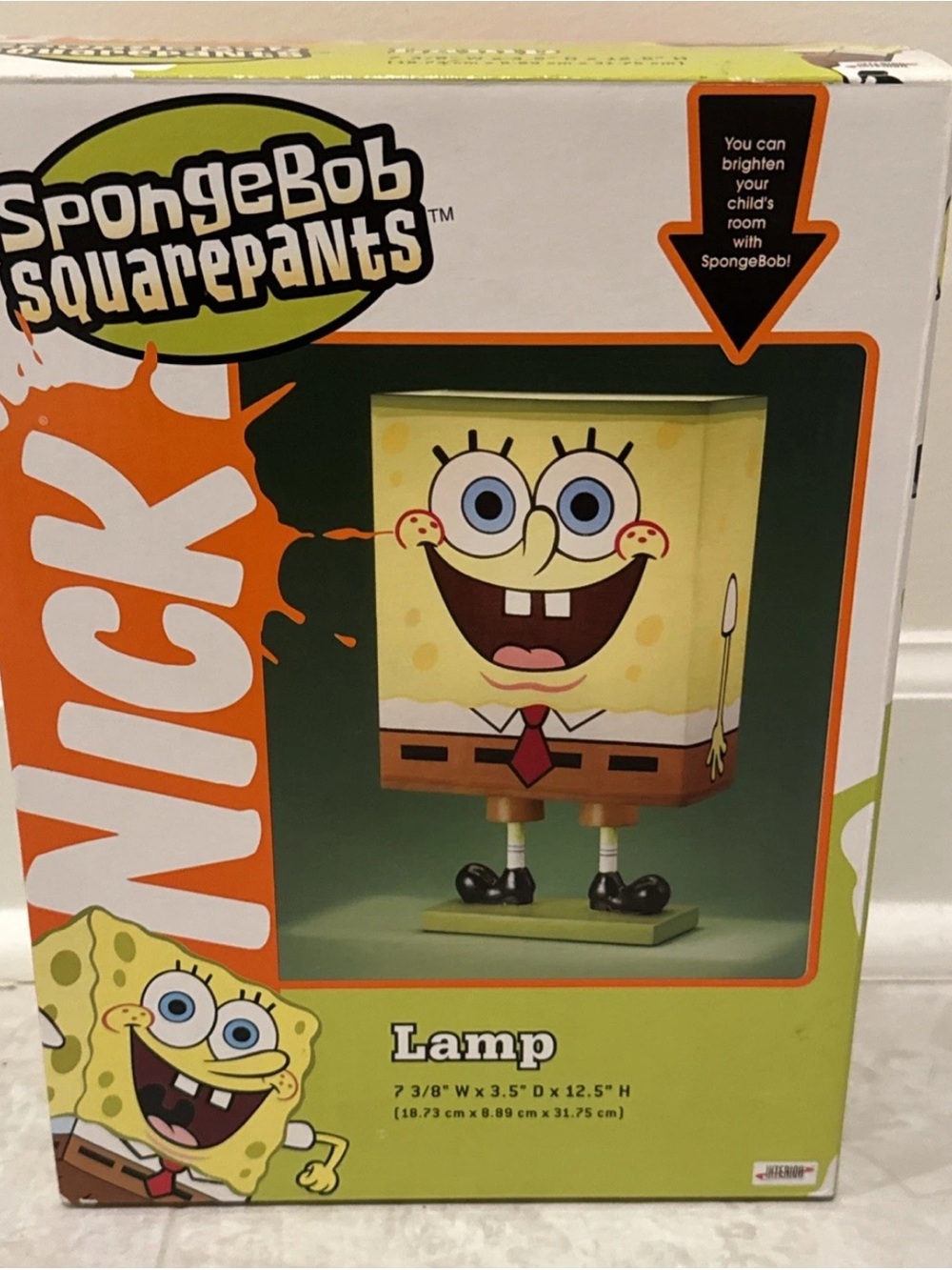 Nickelodeon SpongeBob SquarePants Yellow & Orange Character Lamp 2005